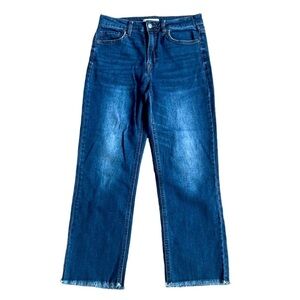 Harper Heritage HighRise Straight Frayed Hem Cropped Stretch Jeans